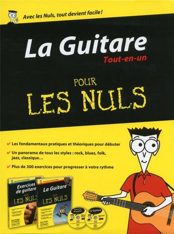 Couverture du livre « La guitare tout en un pour les nuls » de Mark Phillips et Jon Chappell aux éditions First