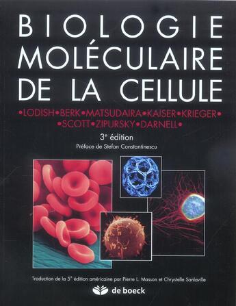 Couverture du livre « Biologie moléculaire de la cellule (3e édition) (3e édition) » de Berk/Constantinescu aux éditions De Boeck Superieur