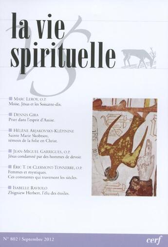 Couverture du livre « La vie spirituelle n 802 » de  aux éditions Cerf