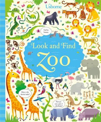 Couverture du livre « Look and find ; zoo » de Kirsteen Robson et Gareth Lucas aux éditions Usborne