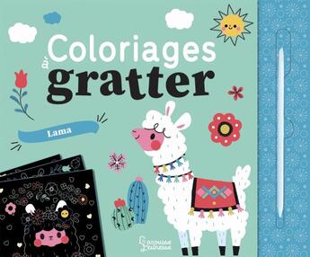 Couverture du livre « Coloriages a gratter : les lamas » de Clementine Derodit aux éditions Larousse