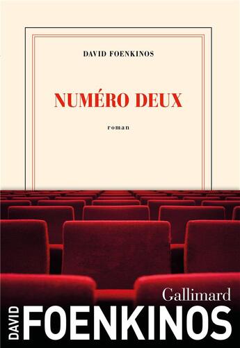 Couverture du livre « Numéro deux » de David Foenkinos aux éditions Gallimard