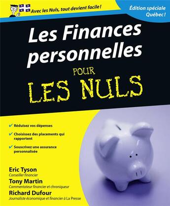 Couverture du livre « Finances personnelles pour les nuls édition spéciale Québec » de Eric Tyson aux éditions First