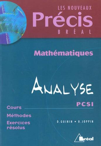 Couverture du livre « Precis Analyse Et Geometrie Pcsi » de Joppin Guinin aux éditions Breal