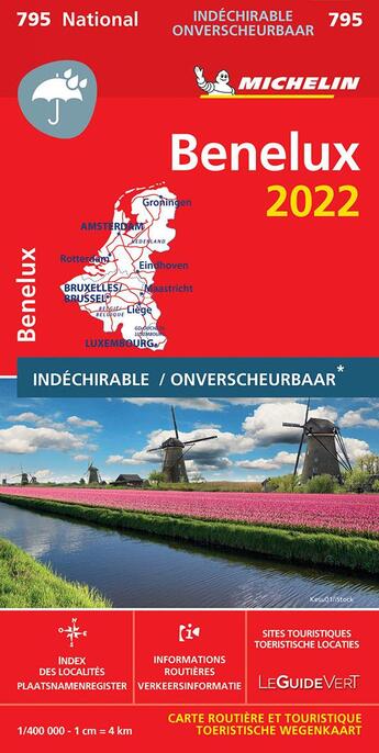 Couverture du livre « Benelux 2022 - indechirable / benelux 2022 - onverscheurbaar » de Collectif Michelin aux éditions Michelin