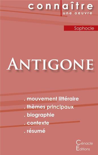 Couverture du livre « Antigone, de Sophocle » de  aux éditions Editions Du Cenacle