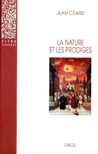 Couverture du livre « La nature et les prodiges » de C Ard Jean aux éditions Droz