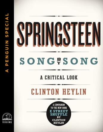 Couverture du livre « Springsteen Song by Song » de Heylin Clinton aux éditions Penguin Group Us