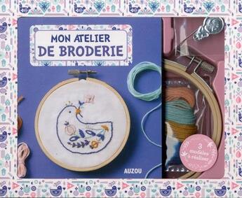 Couverture du livre « Mon atelier de broderie » de Flora Waycott aux éditions Auzou