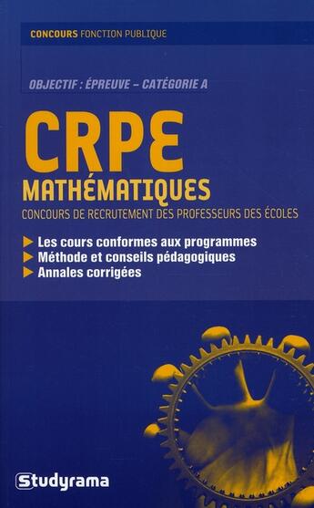 Couverture du livre « Crpe mathematiques » de Catherine Berdonneau aux éditions Studyrama