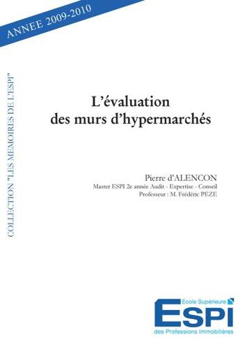 Couverture du livre « L'évaluation des murs d'hypermarchés » de Pierre Alencon aux éditions Edilivre