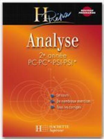 Couverture du livre « Analyse ; 2ème annee pc-pc*-psi-psi* (édition 2004) » de I Selon et B Beck aux éditions Hachette Education