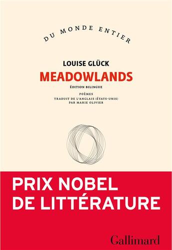 Couverture du livre « Meadowlands » de Louise Gluck aux éditions Gallimard