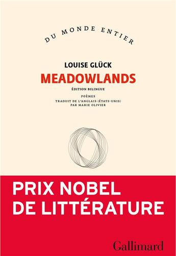 Couverture du livre « Meadowlands » de Louise Glück aux éditions Gallimard