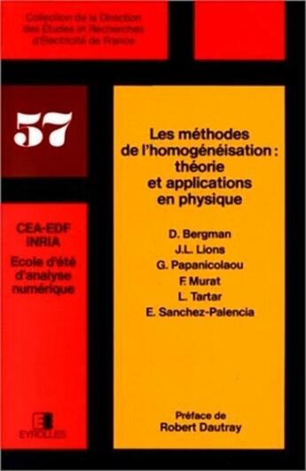 Couverture du livre « Les methodes de l'homogeneisation » de Bergman aux éditions Edf