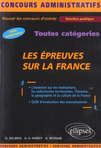 Couverture du livre « Les epreuves sur la france - toutes categories » de Delmas/Moisan/Hardy aux éditions Ellipses