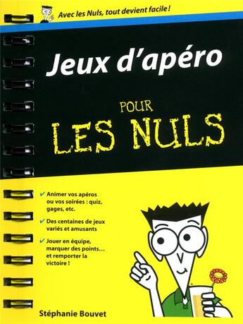 Couverture du livre « Jeux d'apéro poche pour les nuls » de Stephanie Bouvet aux éditions First