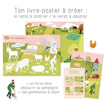 Couverture du livre « Ton livre poster à créer : la campagne » de Anne Baudier et Josephine Vanderdoodt aux éditions Mila