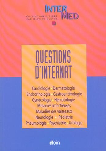 Couverture du livre « Questions d internat » de  aux éditions Doin