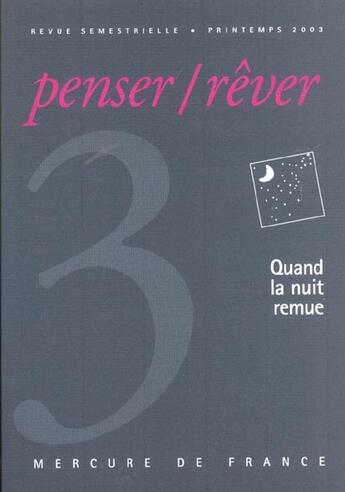 Couverture du livre « Quand la nuit remue » de  aux éditions Mercure De France