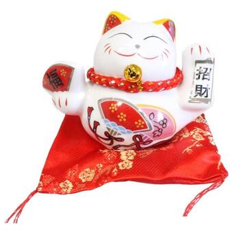 Couverture du livre « Chat maneki neko porte-bonheur joie tirelire ceramique - 8 cm » de  aux éditions Dg-exodif