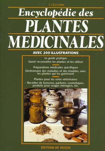 Couverture du livre « Encyclopedie des plantes medicinales » de Cecchini aux éditions De Vecchi