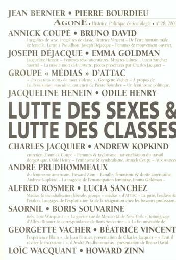 Couverture du livre « Lutte des sexes et lutte des classes » de  aux éditions Agone