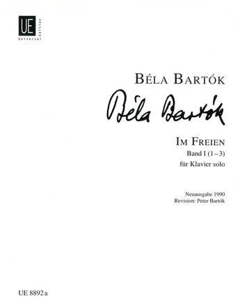 Couverture du livre « En plein air - im freien - out of doors - volume 1 - pieces 1 a 3 » de Bela Bartok aux éditions Universal