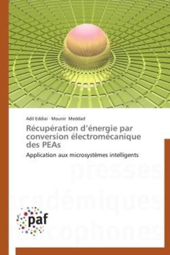 Couverture du livre « Recuperation d energie par conversion electromecanique des peas » de  aux éditions Presses Academiques Francophones