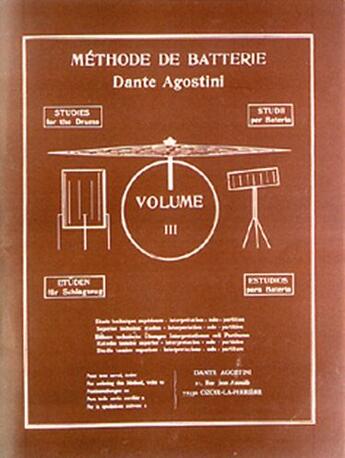 Couverture du livre « Méthode de batterie t.3 ; techniques supérieures » de Dante Agostini aux éditions Carisch Musicom