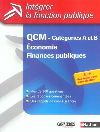 Couverture du livre « Qcm economie finances publiques cat a/b 2004 (édition 2004) » de Grasser/Brulhart aux éditions Nathan