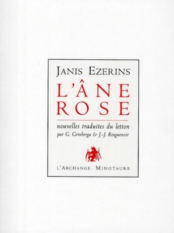Couverture du livre « L'âne rose » de Janis Ezerins aux éditions Vilo