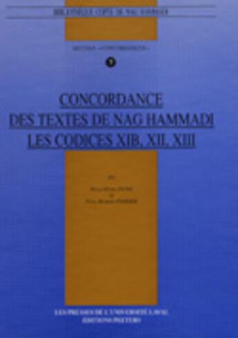 Couverture du livre « Concordance des textes de Nag Hammadi ; les codices XIb et XII XIII » de  aux éditions Presses De L'universite De Laval