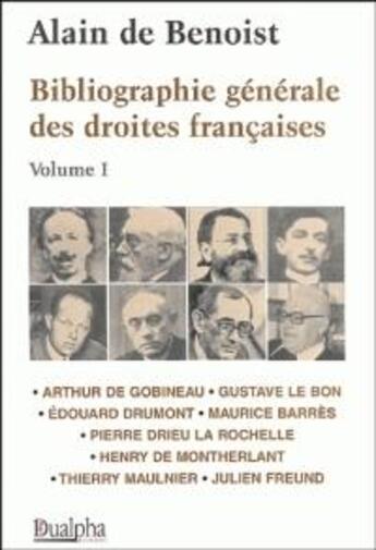 Couverture du livre « Bibliographie générales des droites françaises Tome 1 » de De Besnoit aux éditions Dualpha