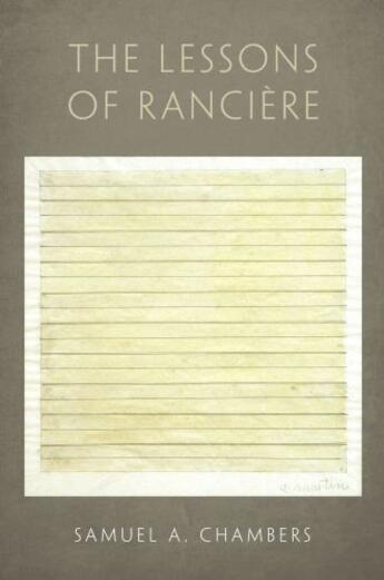 Couverture du livre « The Lessons of Ranciere » de Chambers Samuel A aux éditions Oxford University Press Usa