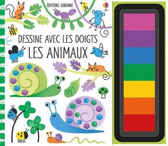 Couverture du livre « Dessine avec les doigts : les animaux » de Erica Harrison et Fiona Watt aux éditions Usborne