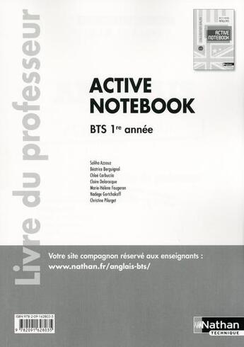 Couverture du livre « Active notebook - bts 1re annee > b2 anglais galee livre du professeur » de Azzouz/Berguignol aux éditions Nathan