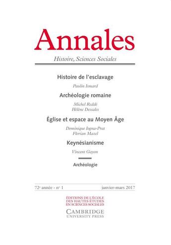 Couverture du livre « Annales histoire sciences sociales 2017/1 » de  aux éditions Ehess