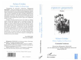 Couverture du livre « Scènes créoles ; Eloise, Céphise, la peau Léon » de Constantin Verderosa aux éditions L'harmattan