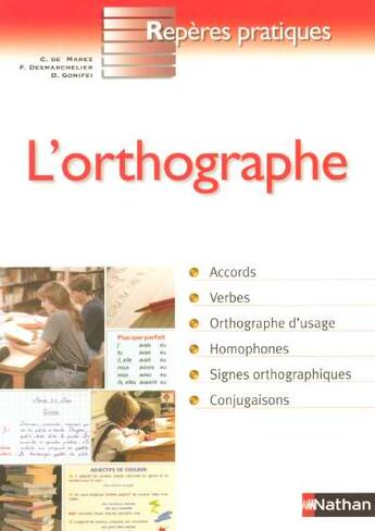 Couverture du livre « L'orthographe » de Christian Marez aux éditions Nathan