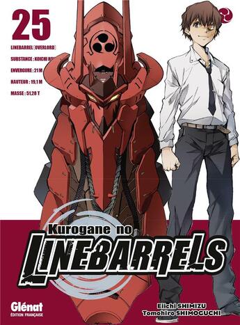 Couverture du livre « Kurogane no Linebarrels Tome 25 » de Eiichi Shimizu et Tomohiro Shimoguchi aux éditions Glenat