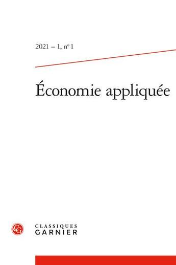 Couverture du livre « Économie appliquée » de Jean-Paul Domin aux éditions Classiques Garnier