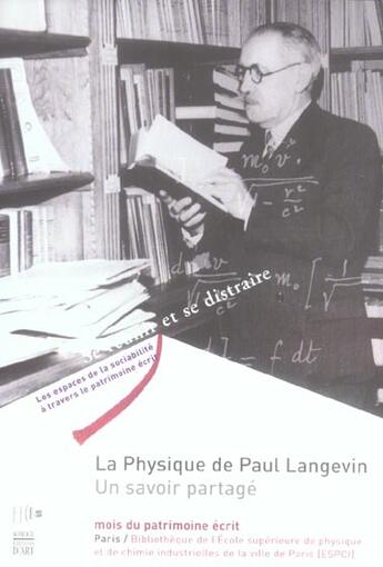 Couverture du livre « Physique de paul langevin. un savoir partage (la) » de  aux éditions Somogy