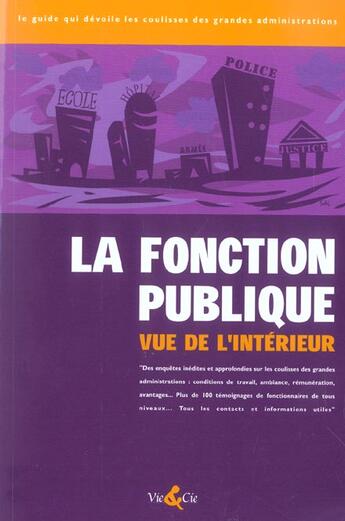 Couverture du livre « Fonction publique vue de l'interieur (la) » de Harounyan Stephanie aux éditions Vie Et Cie