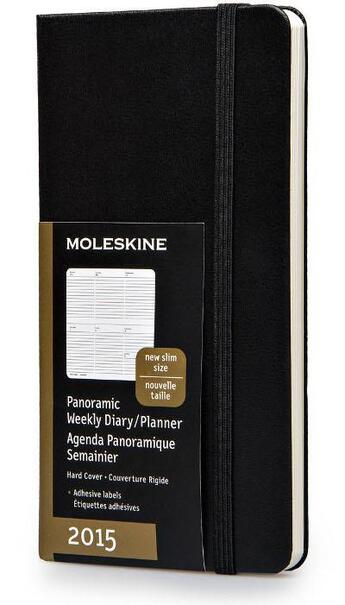 Couverture du livre « Agenda panoramique 2015 mince noir » de Moleskine aux éditions Moleskine Papet