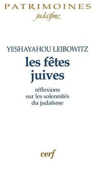 Couverture du livre « Les fêtes juives » de Gerard Haddad aux éditions Cerf