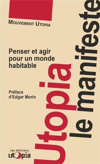 Couverture du livre « Utopia, le manifeste » de  aux éditions Utopia