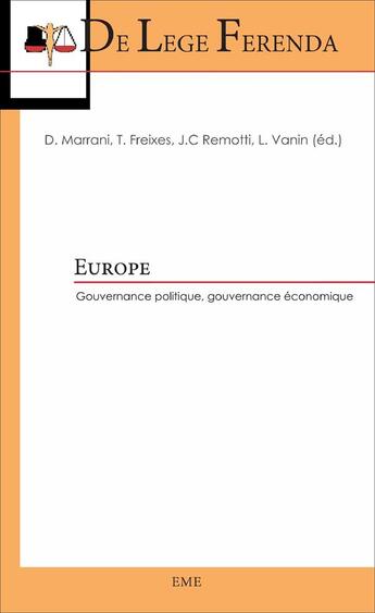 Couverture du livre « Europe ; gouvernance politique, gouvernance économique » de  aux éditions Eme Editions