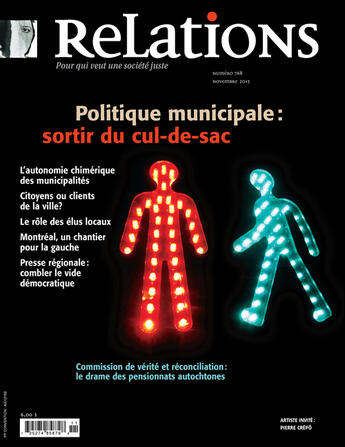 Couverture du livre « Relations. No. 768, Octobre-Novembre 2013 » de Naim Kattan et Kawas Francois et Jacques Haers et Marc-Olivier Moisan-Plante et Cather et Genevieve Aude Puskas et Raul Zarzuri aux éditions Centre Justice Et Foi