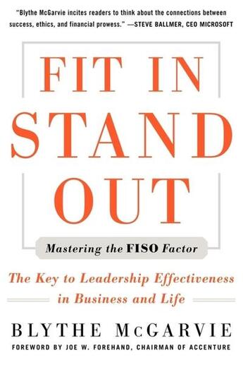 Couverture du livre « Fit in, stand out - mastering the fiso factor for success in business and life » de Mcgarvie Blythe J. aux éditions Mcgraw-hill Education